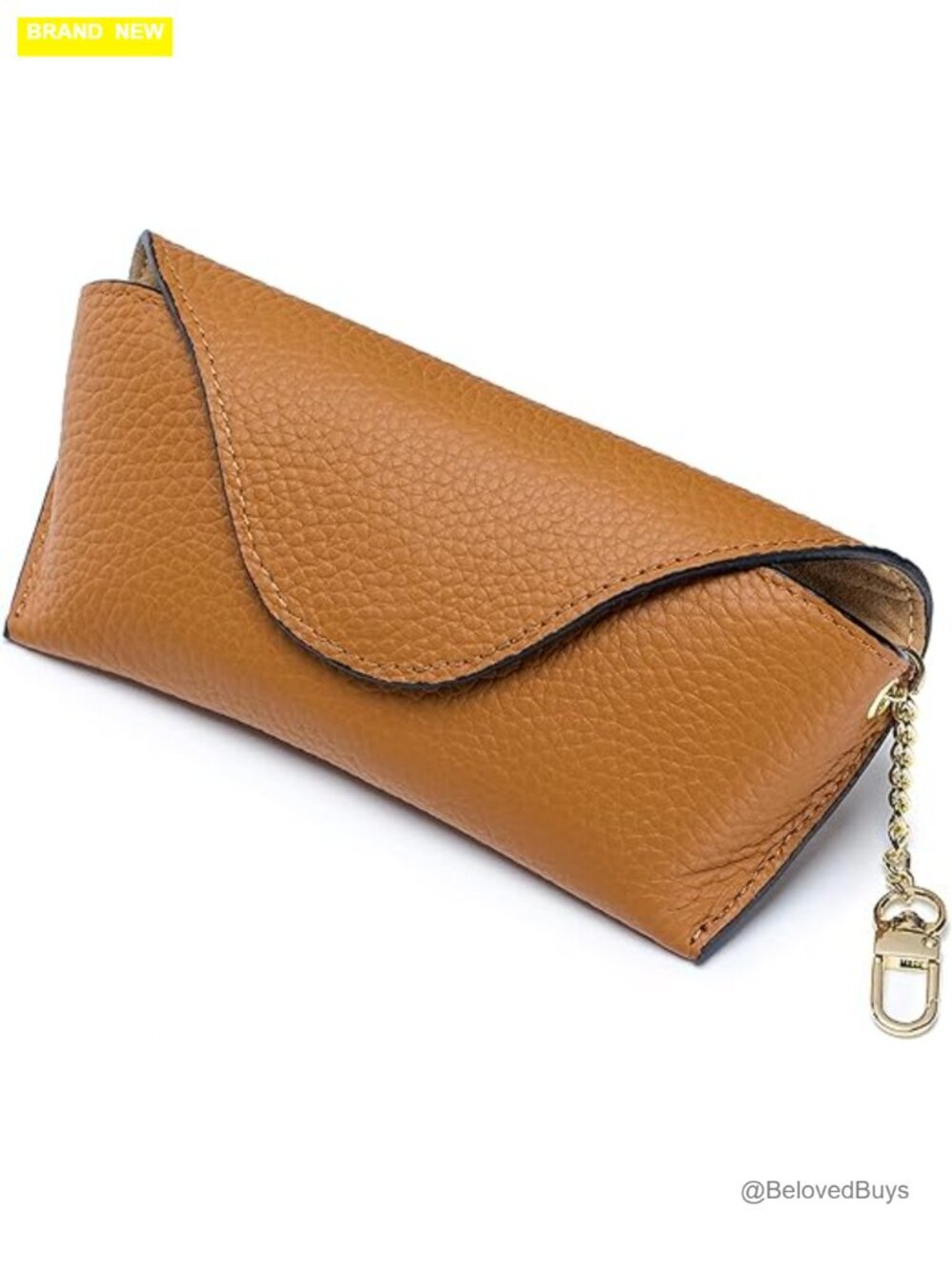 Leather Sunglasses Case with Hanging Hook, Soft Travel Eyeglass Pouch